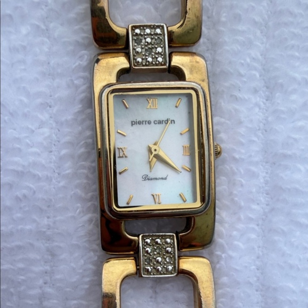 Pierre Cardin Gold Tone Bracelet Watch with Mother-of-Pearl Dial